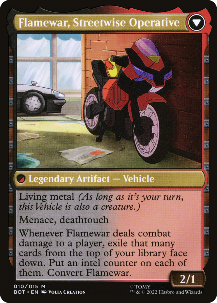 Flamewar, Brash Veteran // Flamewar, Streetwise Operative (BOT-010) - Transformers