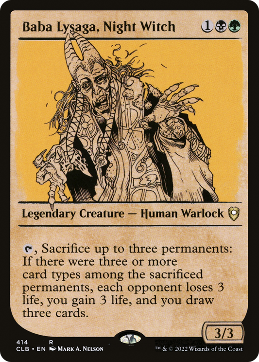 Baba Lysaga, Night Witch (Showcase) (CLB-414) - Commander Legends: Battle for Baldur's Gate: (Showcase)