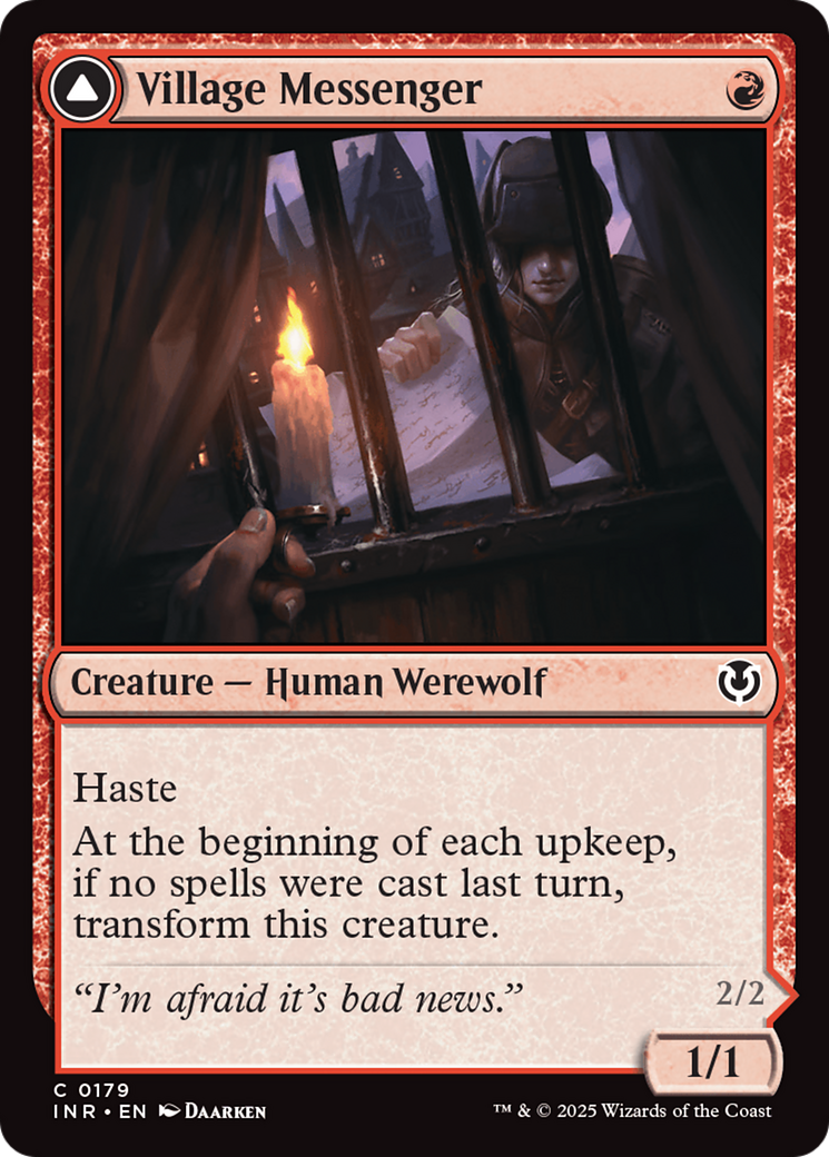Village Messenger // Moonrise Intruder (INR-179) - Innistrad Remastered Foil