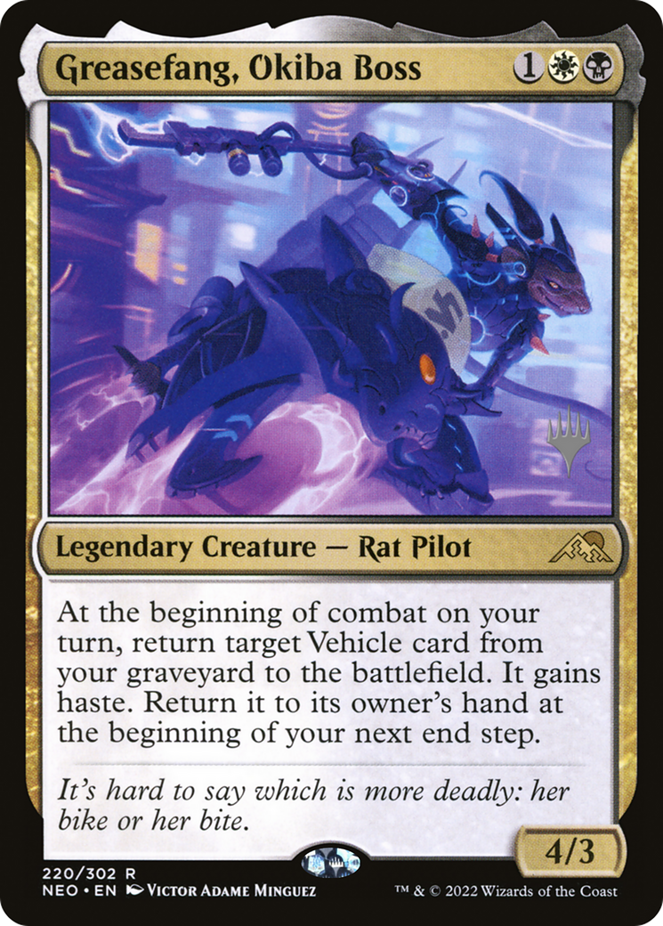 Greasefang, Okiba Boss (PPNEO-220P) - Kamigawa: Neon Dynasty Promos Foil