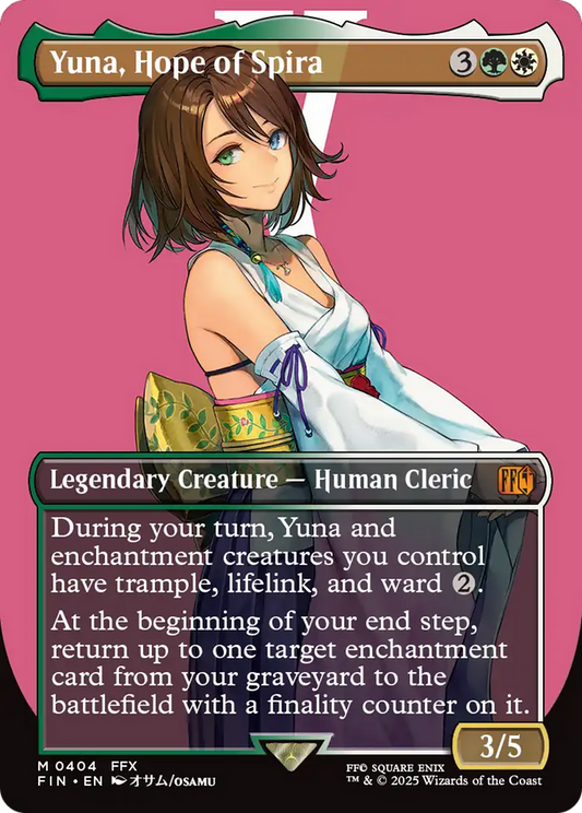 Yuna, Hope of Spira (Borderless) (FIN-404) - FINAL FANTASY (Borderless) Foil