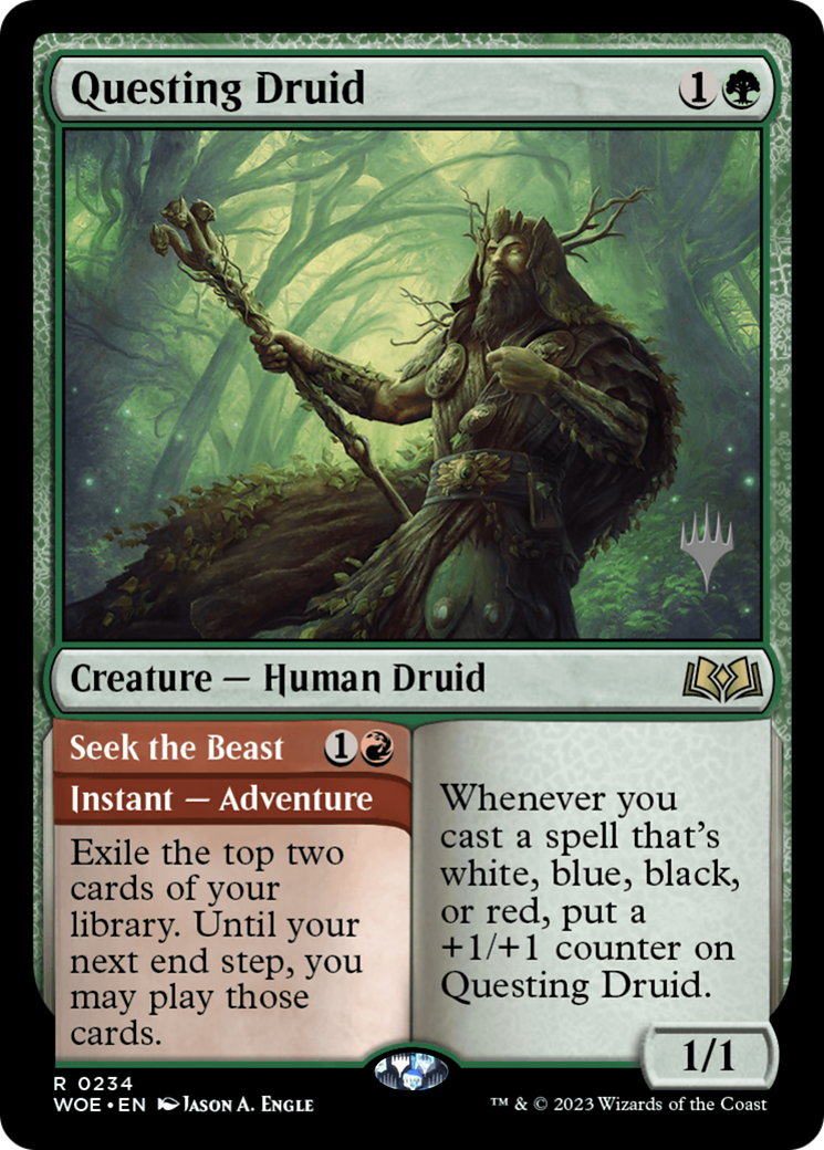Questing Druid // Seek the Beast (PPWOE-234) - Wilds of Eldraine Promos