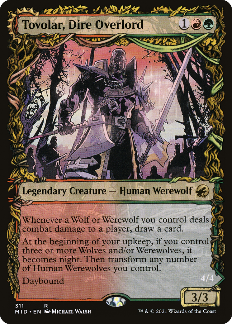 Tovolar, Dire Overlord // Tovolar, the Midnight Scourge (MID-311) - Innistrad: Midnight Hunt: (Showcase, Double Faced Transform)