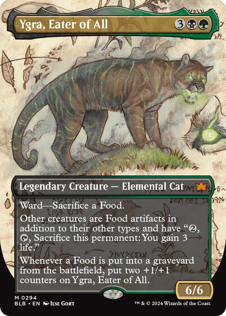 Ygra, Eater of All (BLB-294) - Bloomburrow: (Showcase) (Borderless) Foil