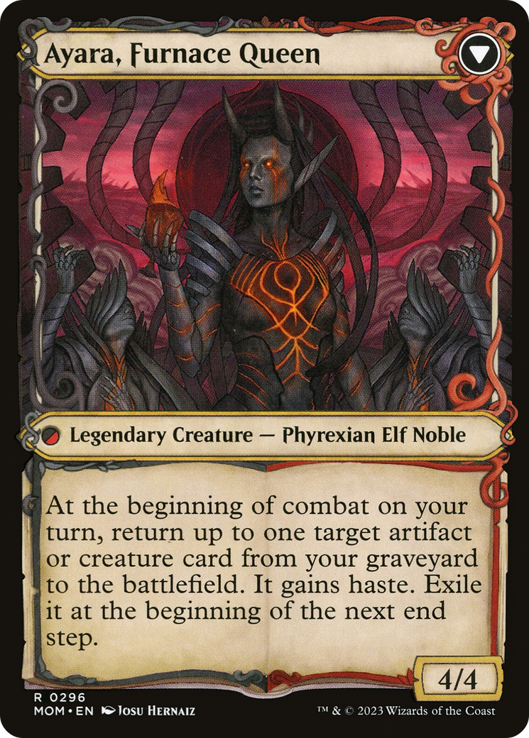 Ayara, Widow of the Realm // Ayara, Furnace Queen (MOM-296) - March of the Machine: (Showcase) Foil