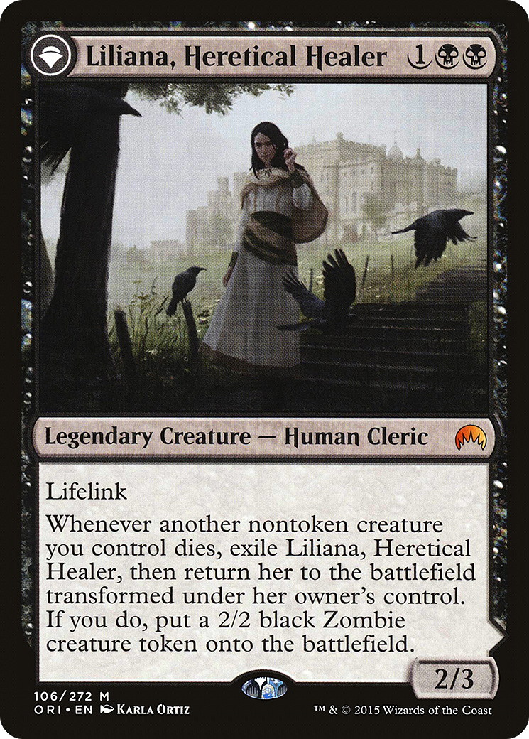 Liliana, Heretical Healer // Liliana, Defiant Necromancer (ORI-106) - Magic Origins: (originpwdfc) Foil