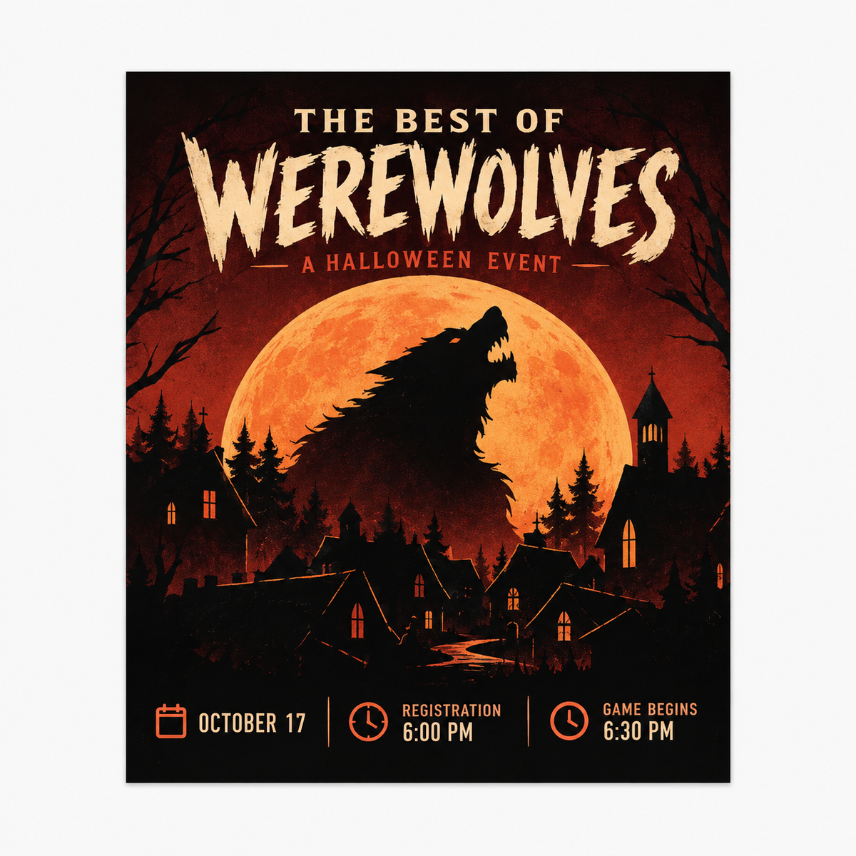 Event Ticket: Halloween Werewolf Event Oct. 17th 630PM