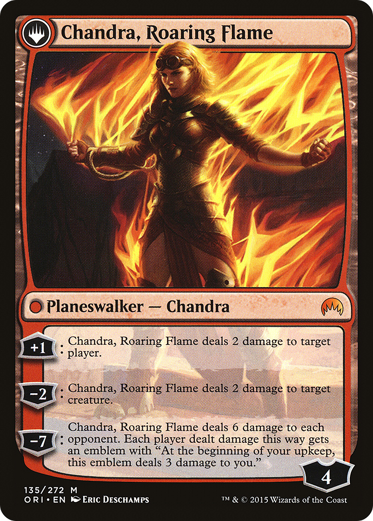 Chandra, Fire of Kaladesh // Chandra, Roaring Flame (ORI-135) - Magic Origins: (originpwdfc) Foil