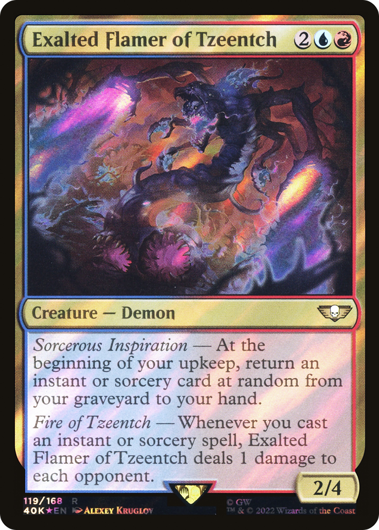 Exalted Flamer of Tzeentch (40K-119) - Warhammer 40,000 Commander Foil
