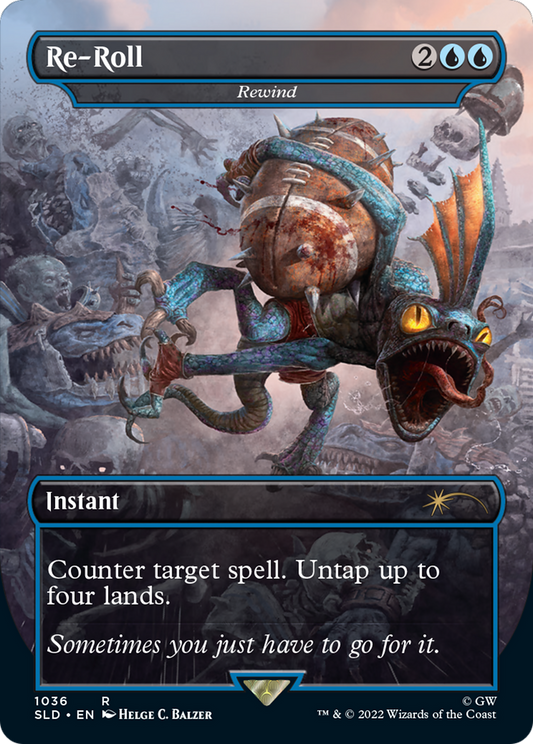 Rewind (SLD-1036) - Secret Lair Drop / Re-Roll (Borderless) Foil