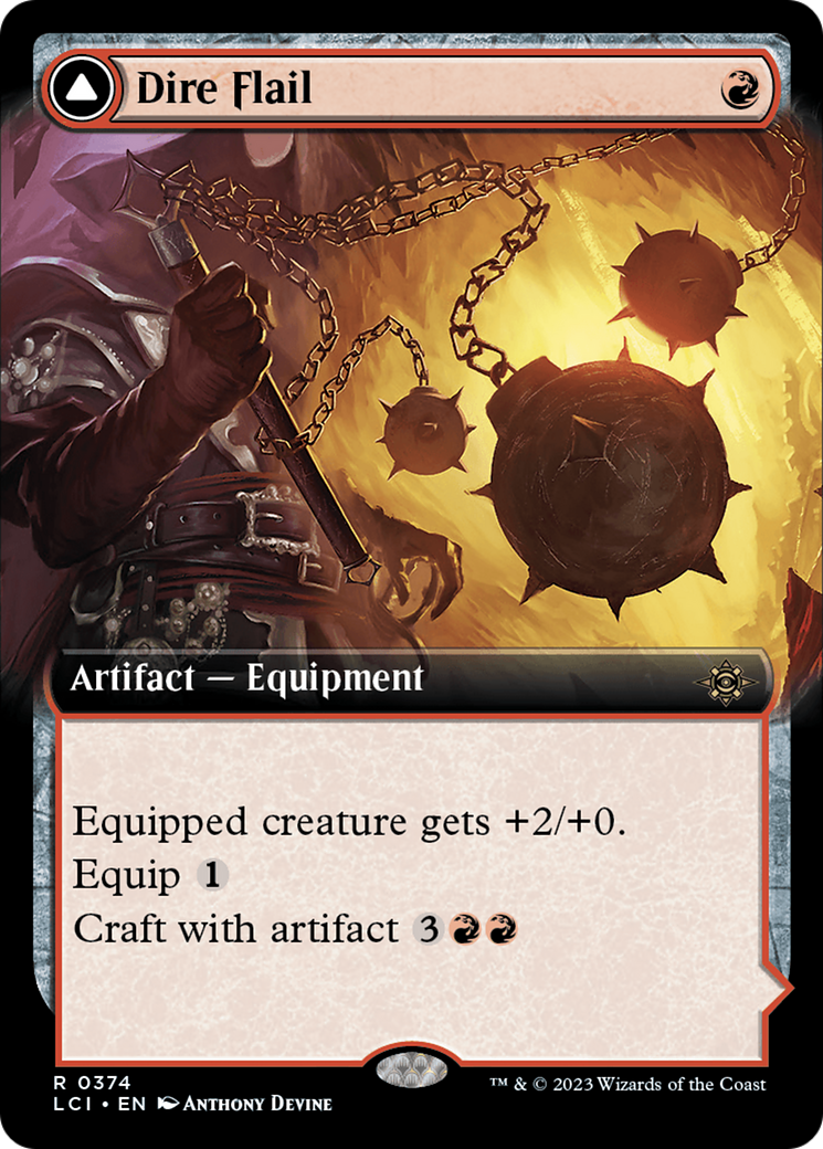 Dire Flail // Dire Blunderbuss (LCI-374) - The Lost Caverns of Ixalan: (Extended Art) Foil