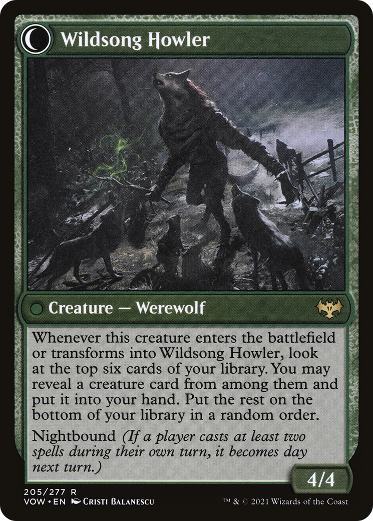 Howlpack Piper // Wildsong Howler (VOW-205) - Innistrad: Crimson Vow: (Double Faced Transform) Foil