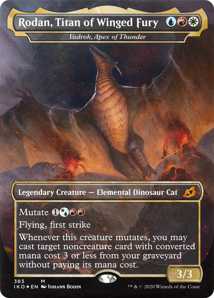 Vadrok, Apex of Thunder (IKO-383) - Ikoria: Lair of Behemoths / Rodan, Titan of Winged Fury (Borderless)