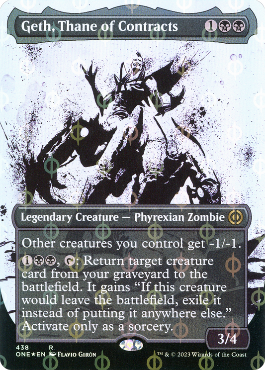 Geth, Thane of Contracts (ONE-438) - Phyrexia: All Will Be One: (Showcase) (Borderless) Foil