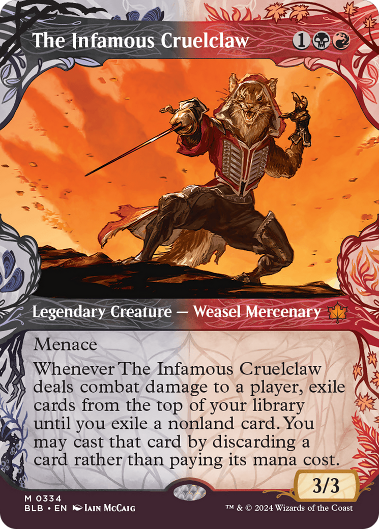 The Infamous Cruelclaw (BLB-334) - Bloomburrow: (Showcase) (Borderless)