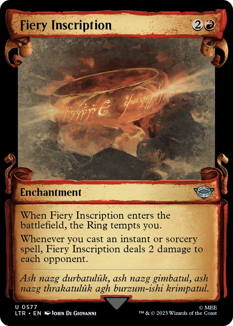 Fiery Inscription (LTR-577) - The Lord of the Rings: Tales of Middle-earth: (Showcase) Foil