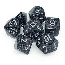 Dice Chessex 7-Dice Set Speckled:  Ninja