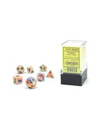 Dice Chessex 7-Dice Set Mini Festive:  Circus / Black