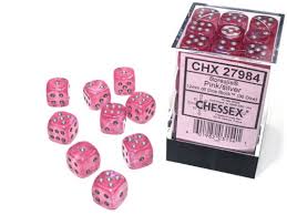 Dice Chessex 36D6 Borealis:  Pink/Silver