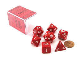 Dice Chessex 7-Dice Set Opaque: Red / White