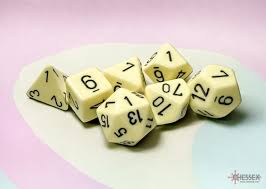 Dice Chessex 7-Dice Set Opaque:  Pastel Yellow / Black