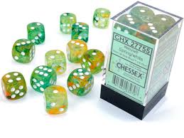 Dice Chessex 12D6 Nebula:  Spring / White