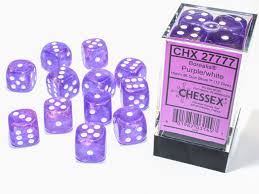 Dice Chessex 12D6 Borealis:  Purple White