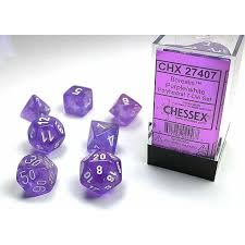 Dice Chessex 7-Dice Set Borealis:  Purple / White