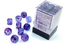 Dice Chessex 36D6 Nebula:  Nocturnal/Blue