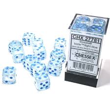 Dice Chessex 12D6 Borealis:  Icicle/Light Blue