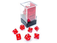 Dice Chessex 7-Dice Set Mini Translucent:  Red / White