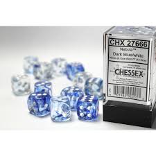Dice Chessex 12D6 Opaque: Light Blue/ White
