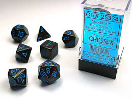 Dice Chessex 7-Dice Set Speckled:  Blue Stars