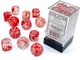 Dice Chessex 12D6 Nebula:  Red / Silver