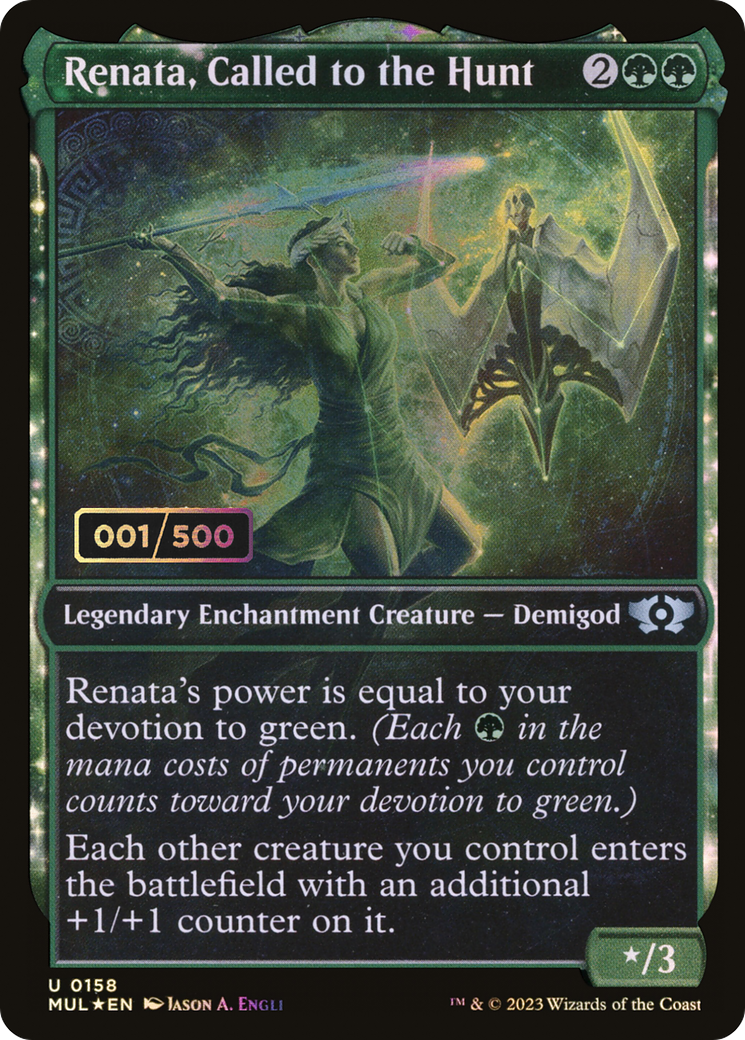 Renata, Called to the Hunt (MUL-158) - Multiverse Legends: (Showcase, enchantment) Foil