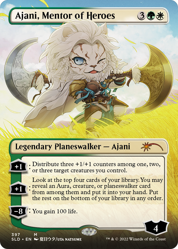 Ajani, Mentor of Heroes (SLD-397) - Secret Lair Drop (Borderless) Foil
