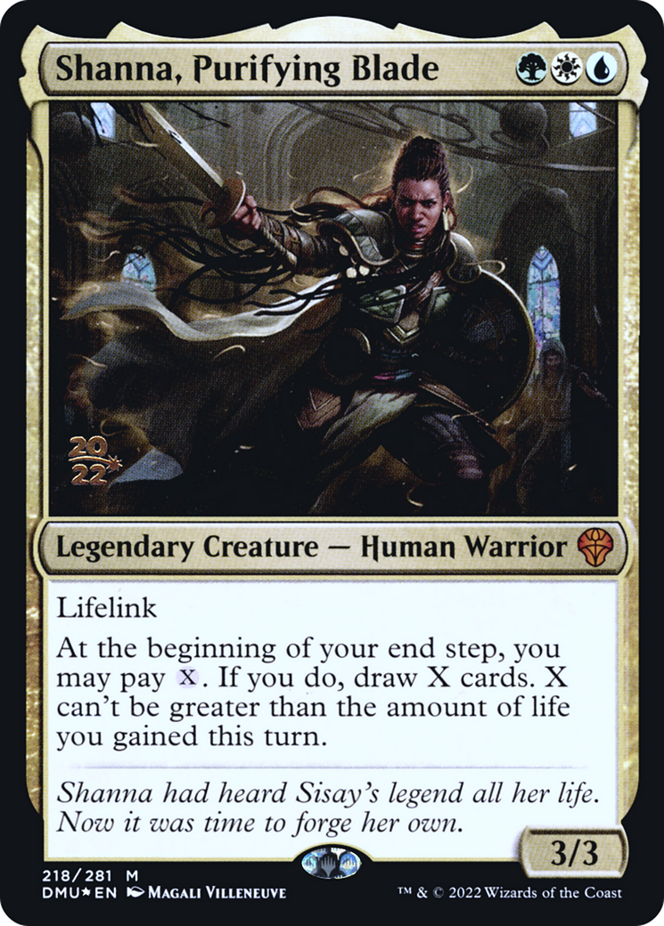 Shanna, Purifying Blade (PRE-218S) - Dominaria United Promos Foil