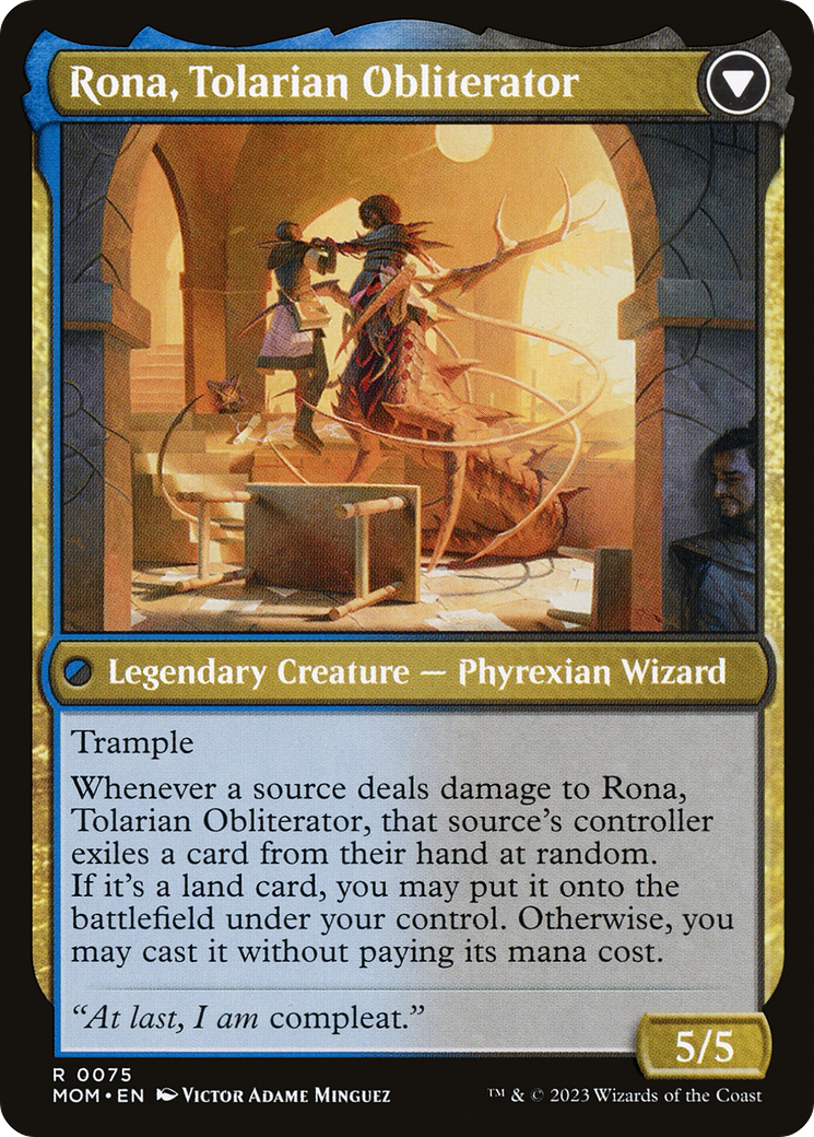 Rona, Herald of Invasion // Rona, Tolarian Obliterator (MOM-075) - March of the Machine Foil