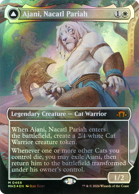 Ajani, Nacatl Pariah // Ajani, Nacatl Avenger (MH3-468) - Modern Horizons 3 (Borderless) Foil
