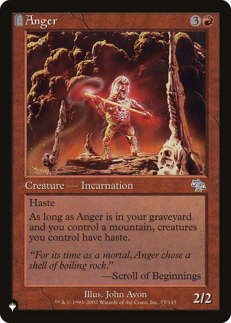Anger (LIST-JUD-77) - The List: (tombstone)